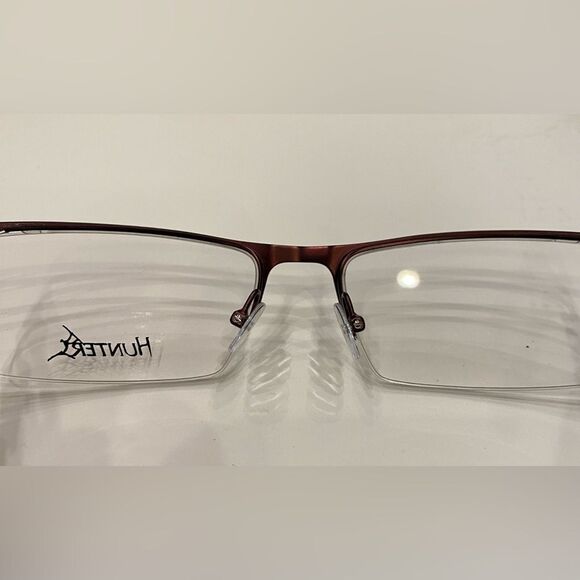 Hunter HT-837 C2 57-16-135mm Brown Metal Half Rim Eyeglasses - Picture 3 of 12